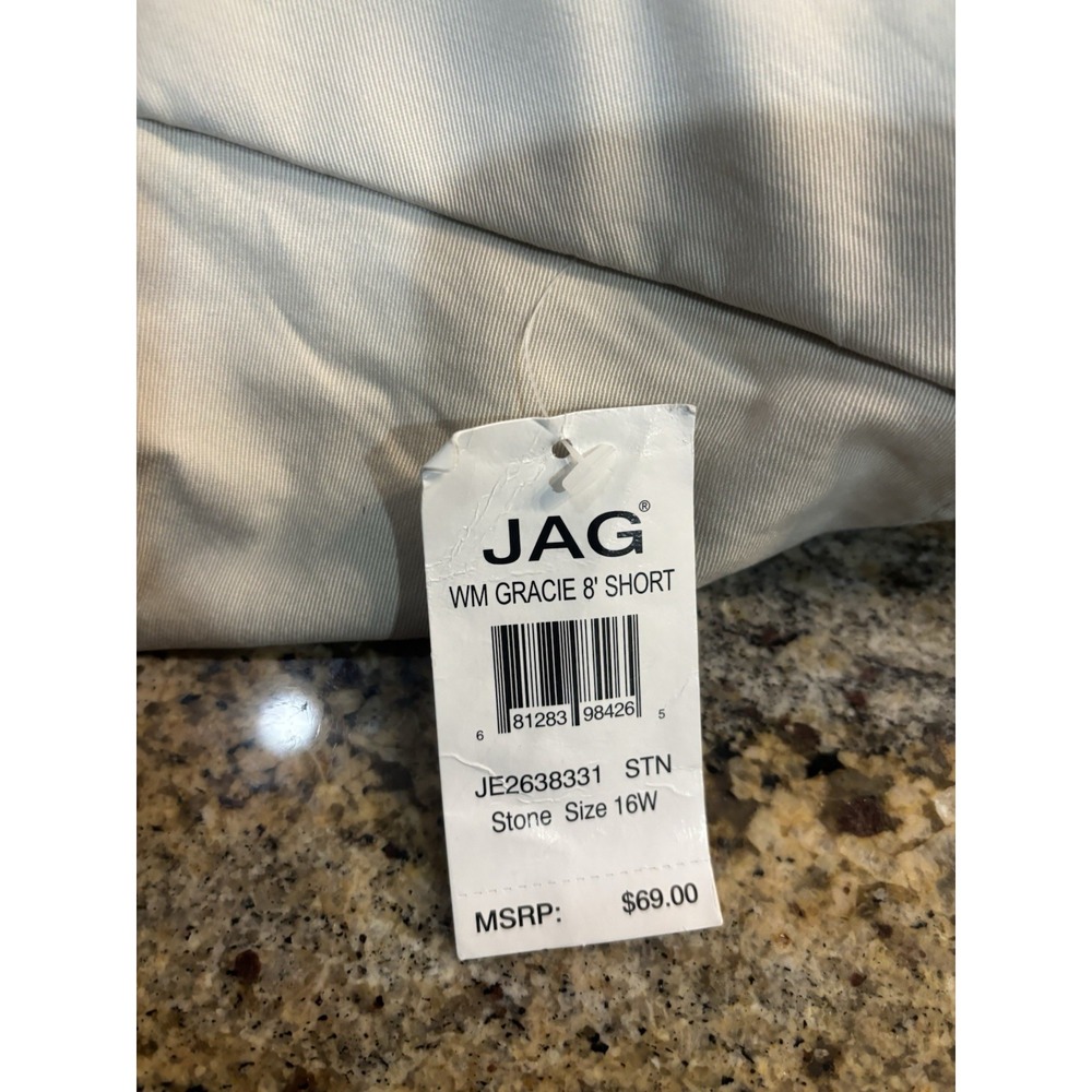 NWT Jag Jeans Womens Beige Twill Gracie‎ 8" Pull On Shorts Size 16W JE2638331 - Picture 5 of 9